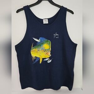 Guy Harvey Vintage Tank Top Men Made In Usa Size XL xl Blue